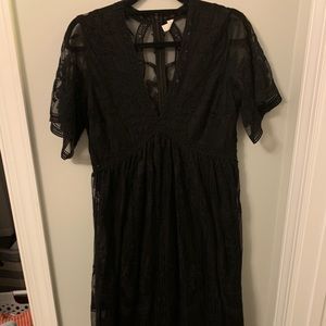 Black lace maternity gown